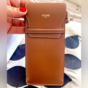 Celine leather crossbody pouch. Perfect for iPhone or sunglasses. Brand New.